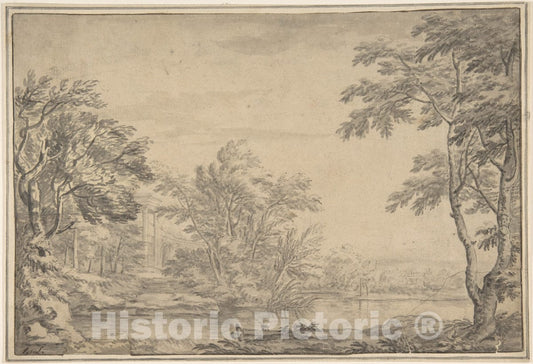 Art Print : George Lambert - Classical Landscape : Vintage Wall Art
