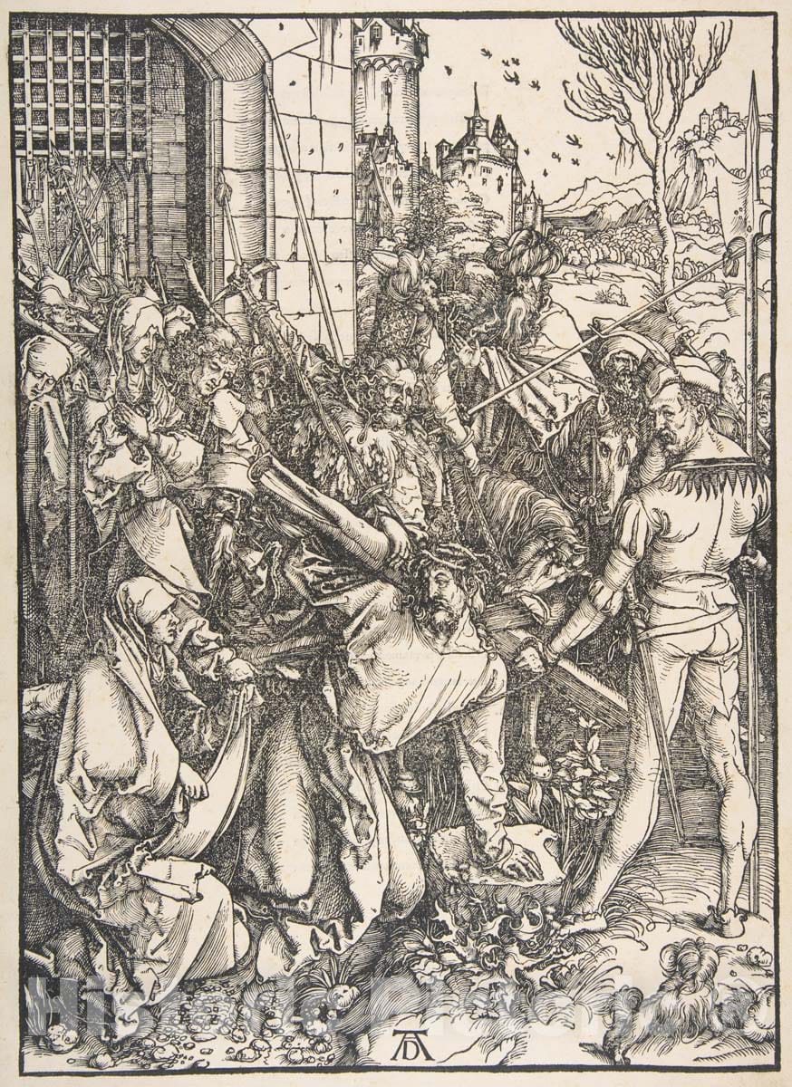 Art Print : Albrecht Dürer - The Bearing of The Cross, from The Large Passion : Vintage Wall Art