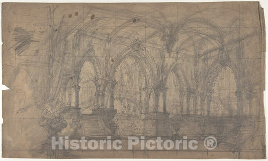 Art Print : Eugène Cicéri - Design for a Stage Set at The Opéra, Paris - 424102 : Vintage Wall Art