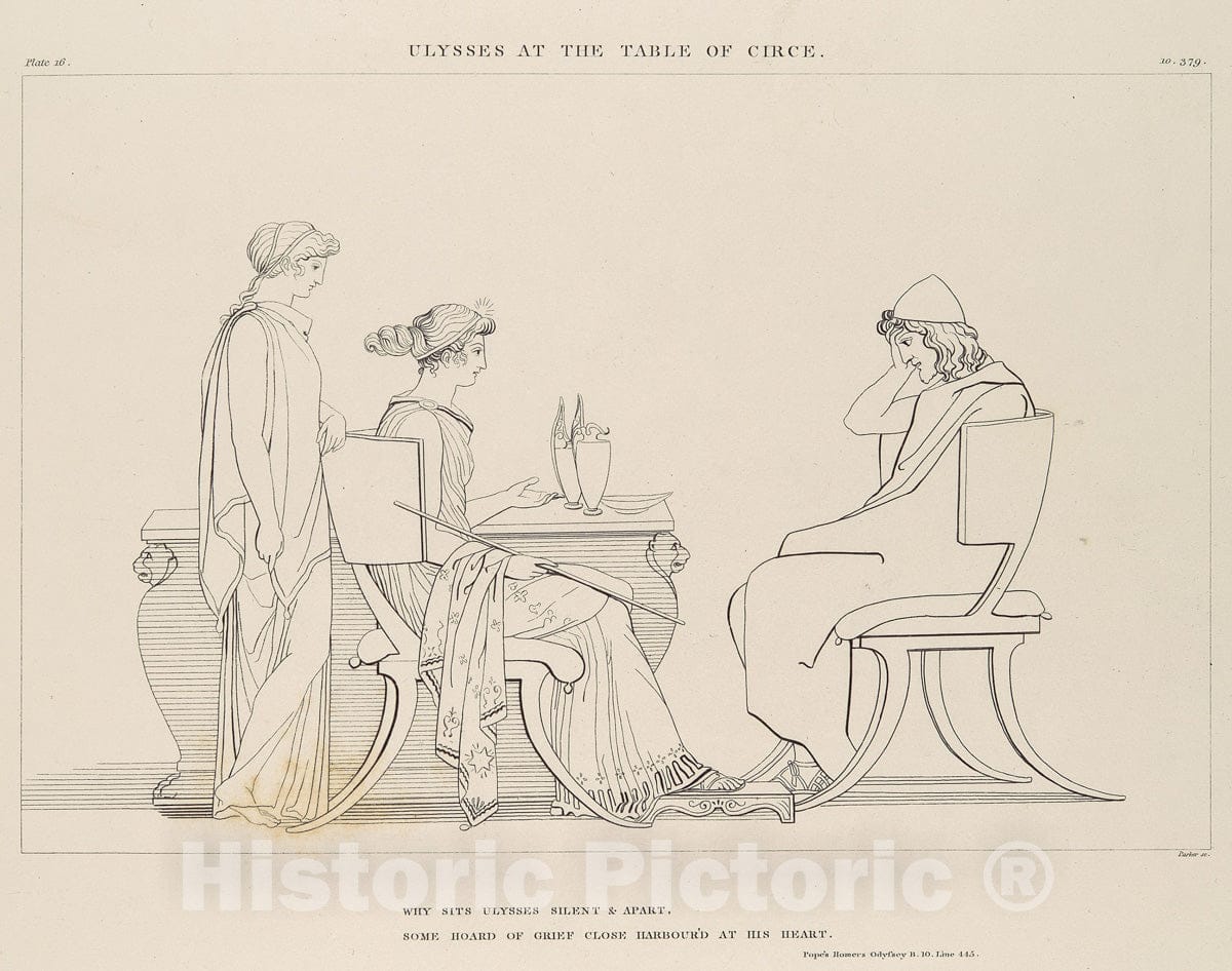 Art Print : John Flaxman - The Iliad of Homer, The Odyssey of Homer, Compositions from The Tragedies of Aeschylus, and The Theogony, Works and Days of Hesiod : Vintage Wall Art