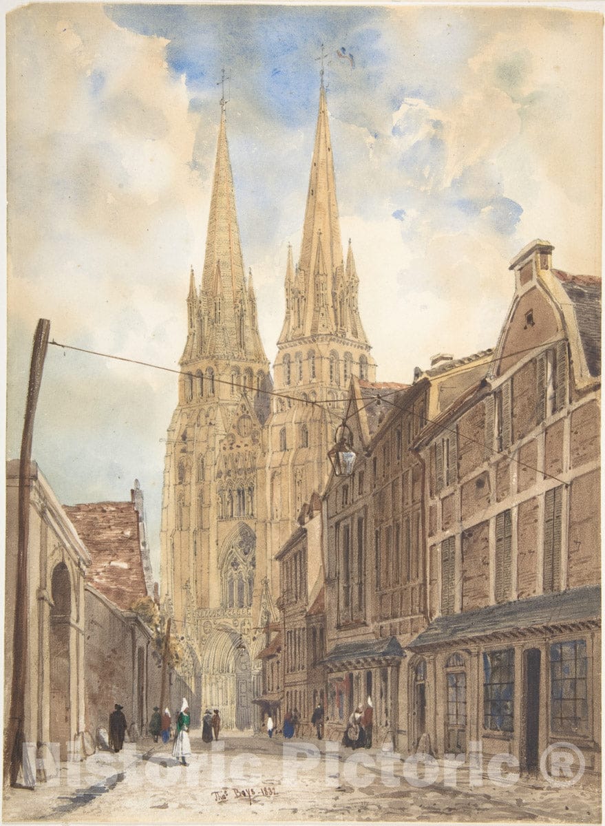 Art Print : Thomas Shotter Boys - View of Bayeux : Vintage Wall Art