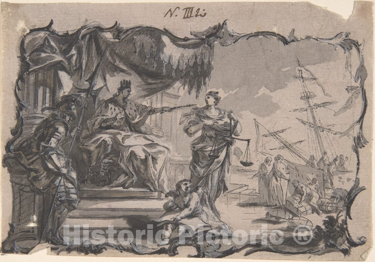 Art Print : Franz Sigrist - Design for a Book Illustration 1 : Vintage Wall Art