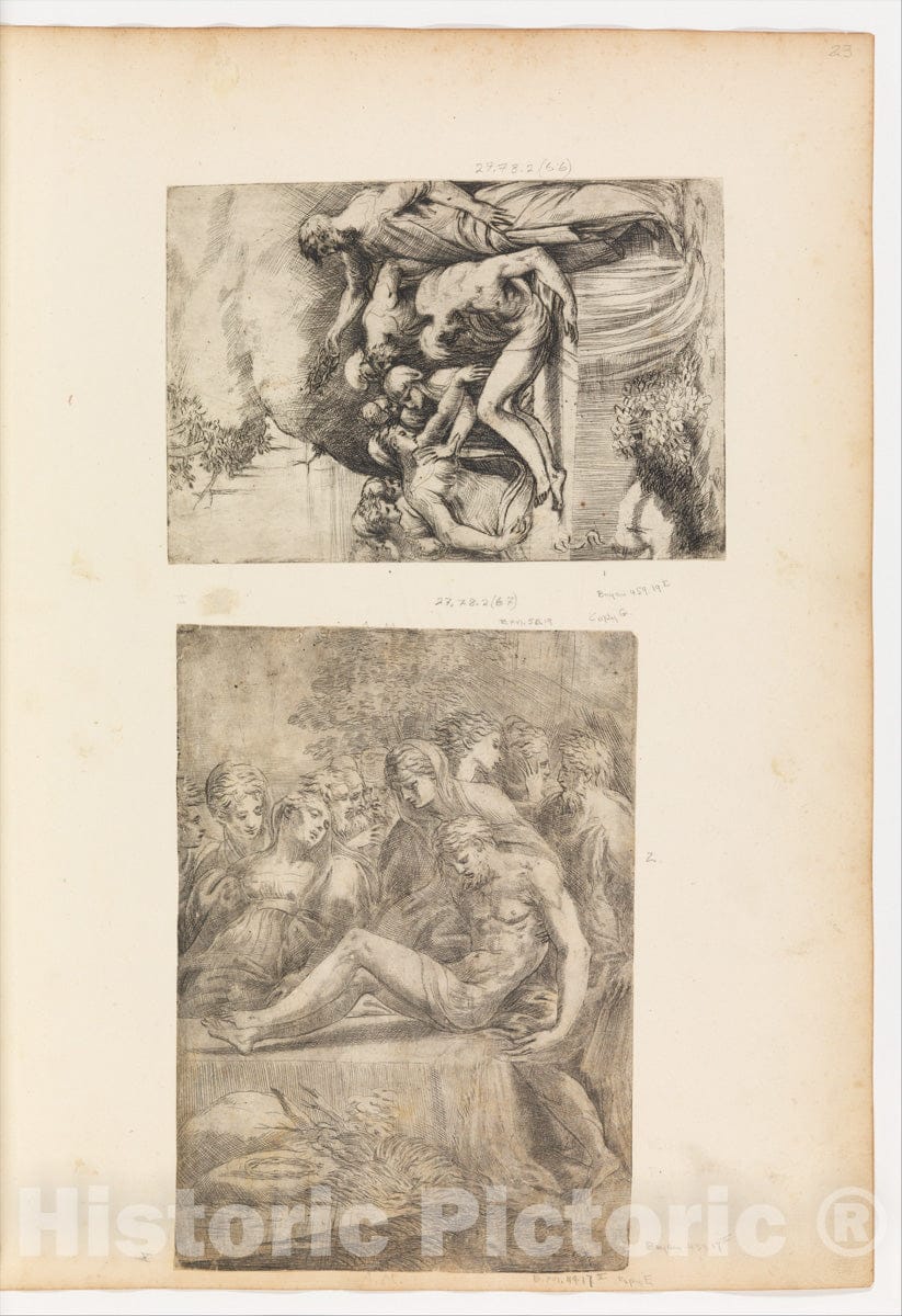 Art Print : Andrea Schiavone (Andrea Meldola) - The Lamentation Over The Dead Christ 3 : Vintage Wall Art