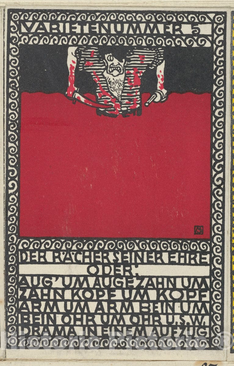Art Print : Moriz Jung - Variety Act 5: The Avenger of His Honor (Varietenummer 5: Der Rächer Seiner Ehre) : Vintage Wall Art