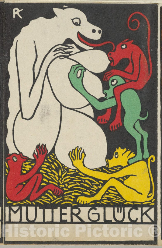 Art Print : Rudolf Kalvach - Joys of Motherhood (Mutter Glück) : Vintage Wall Art