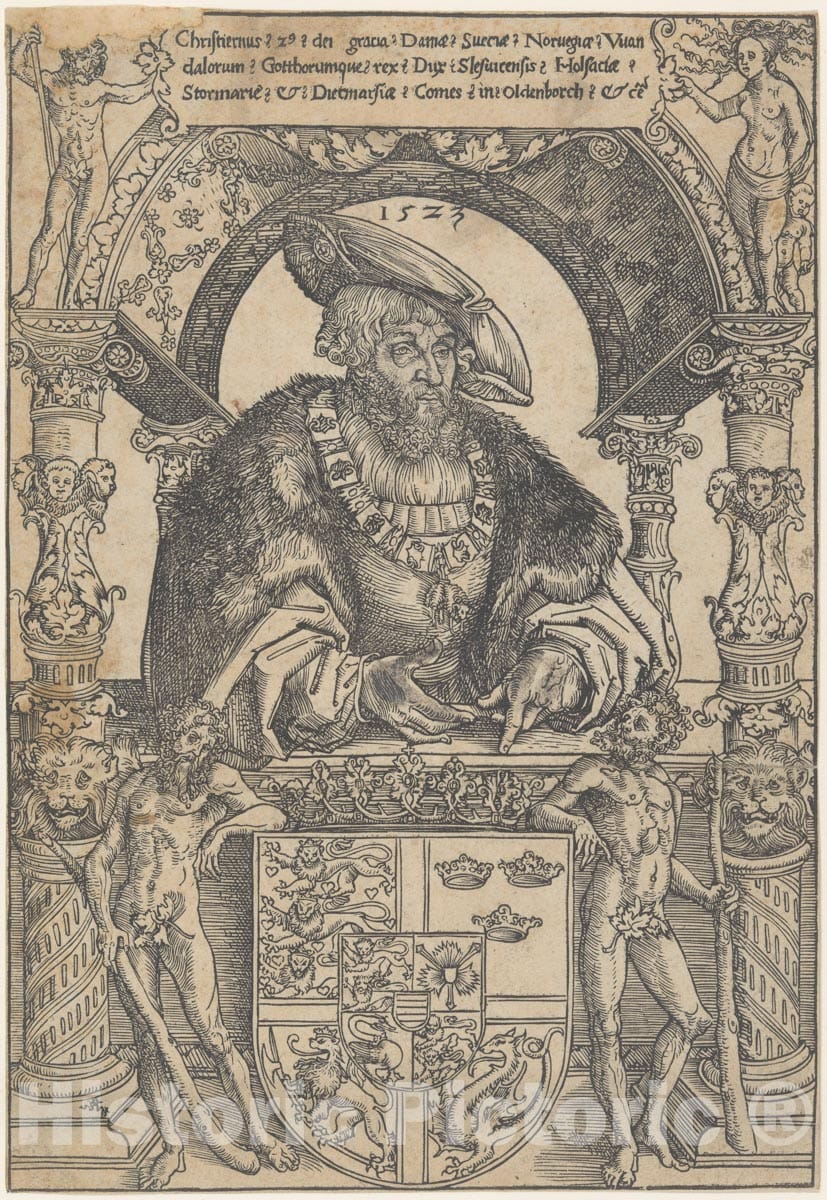 Art Print : Lucas Cranach The Elder - Christian II, King of Denmark : Vintage Wall Art