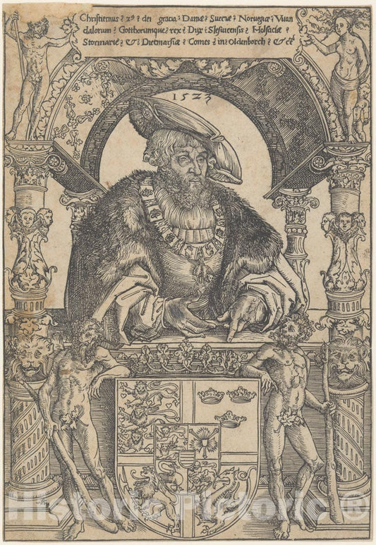 Art Print : Lucas Cranach The Elder - Christian II, King of Denmark : Vintage Wall Art