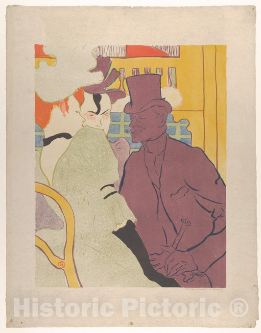 Art Print : Henri de Toulouse-Lautrec - The Englishman at The Moulin Rouge 2 : Vintage Wall Art