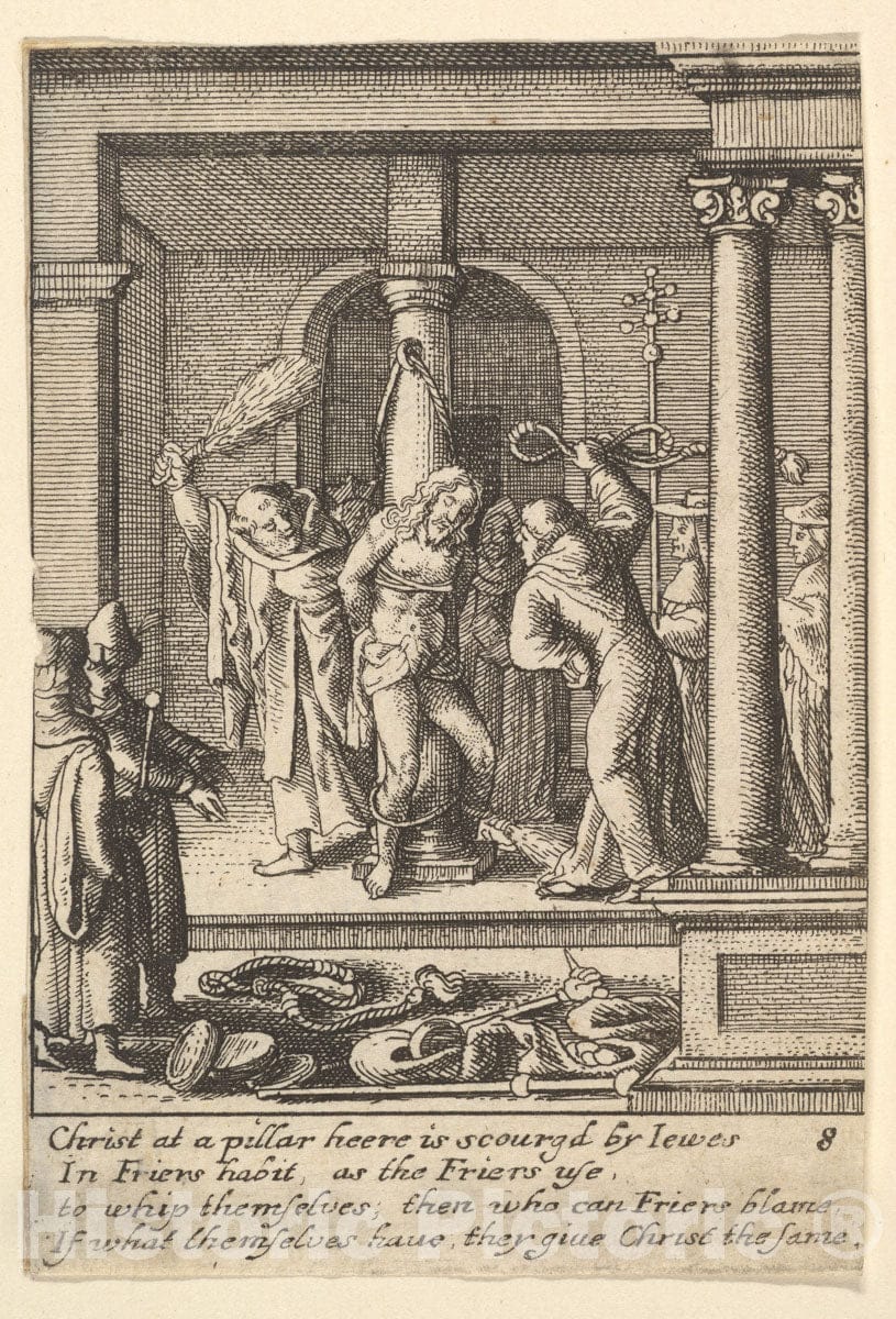 Art Print : Wenceslaus Hollar, The Scourging - Vintage Wall Art