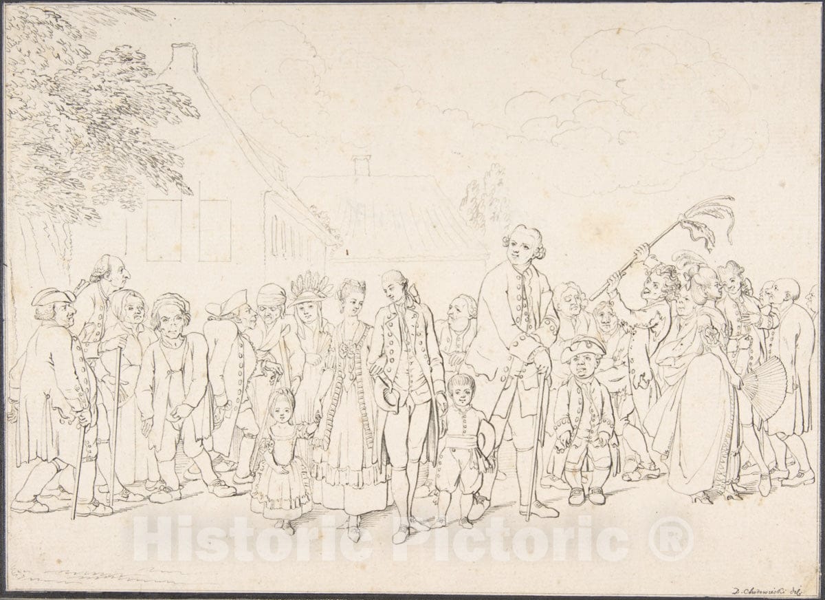 Art Print : Daniel Nikolaus Chodowiecki - an Aristocratic Family Visiting Paupers : Vintage Wall Art