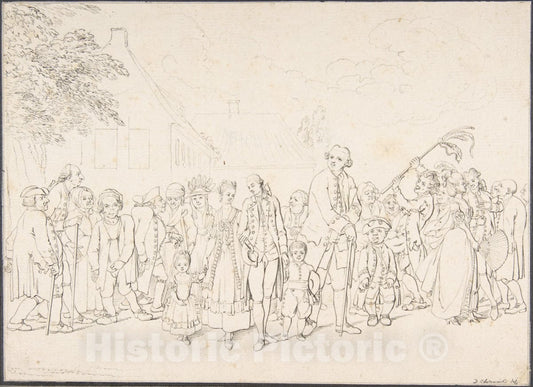 Art Print : Daniel Nikolaus Chodowiecki - an Aristocratic Family Visiting Paupers : Vintage Wall Art