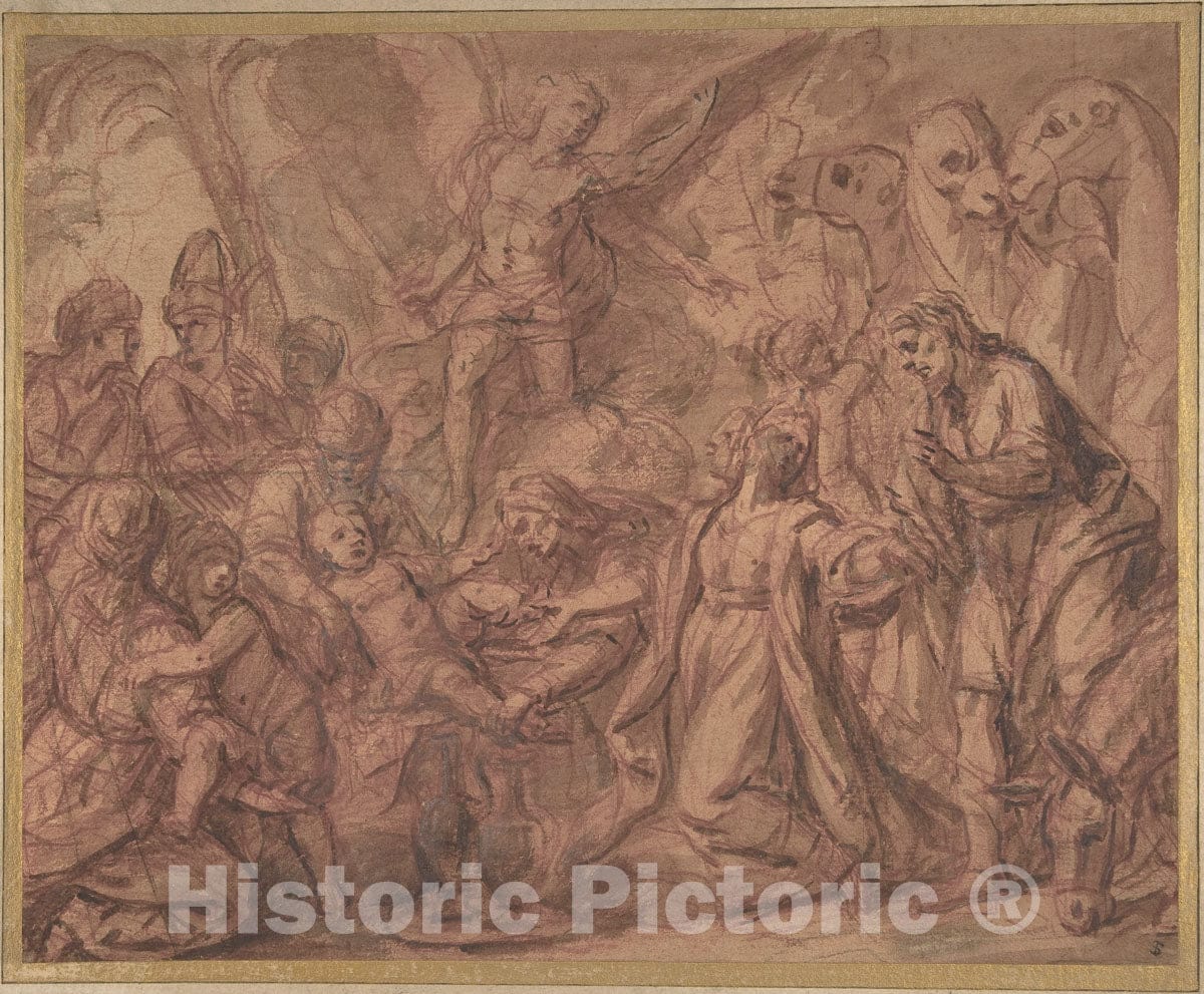 Art Print : French, 17th Century - The Son of Moses Circumcised : Vintage Wall Art