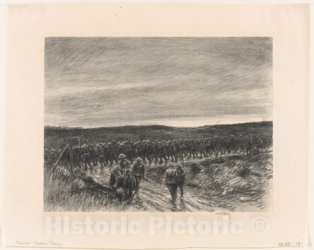 Art Print : Kerr Eby - Infantry, Château-Thierry : Vintage Wall Art