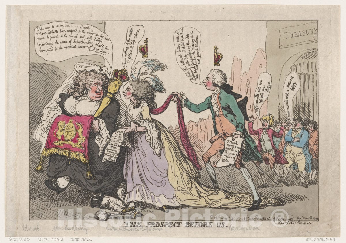 Art Print : Thomas Rowlandson - The Prospect Before Us : Vintage Wall Art