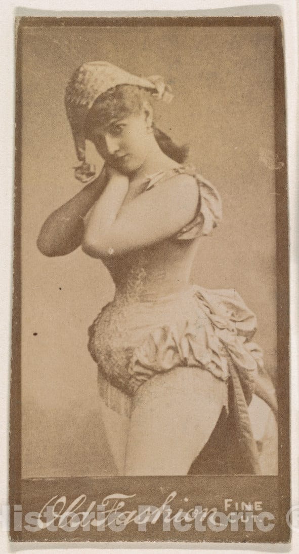 Photo Print : Actress Resting face on Hands, from The Actresses Series (N664) Promoting Old Fashion Fine Cut Tobacco : Vintage Wall Art