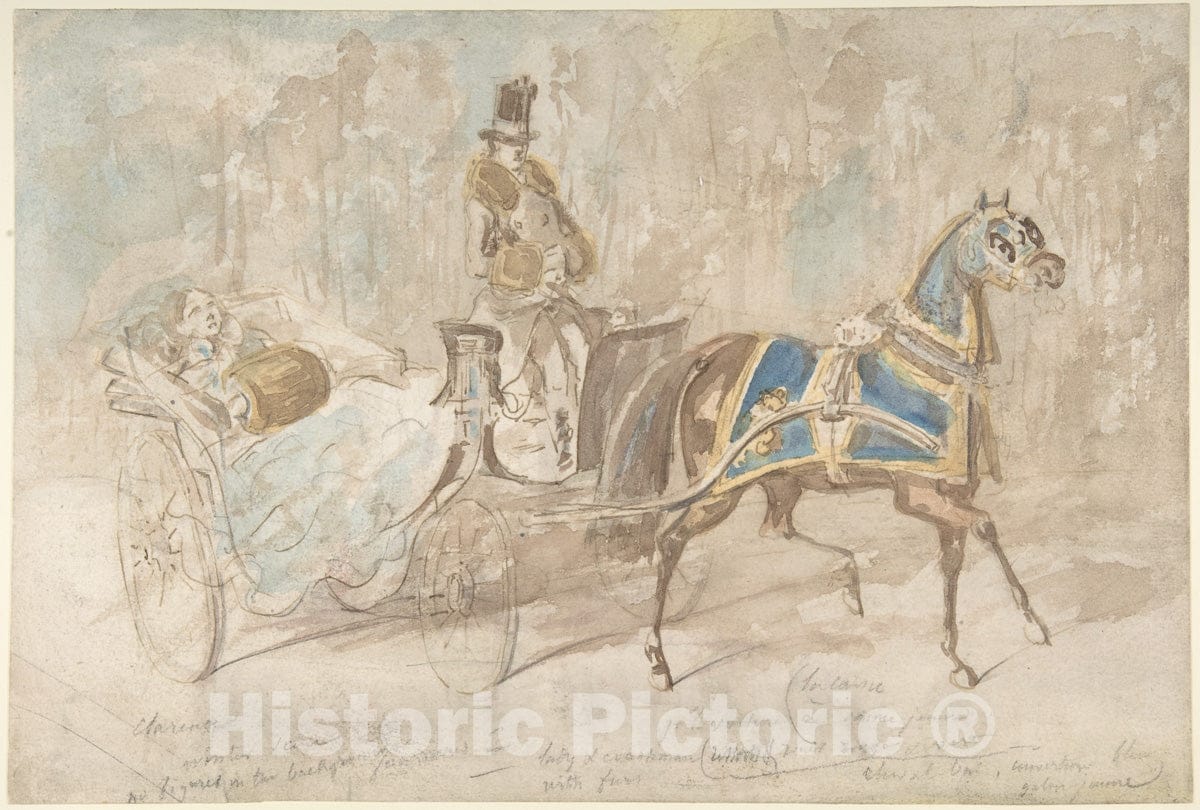 Art Print : Constantin Guys - Winter Drive : Vintage Wall Art