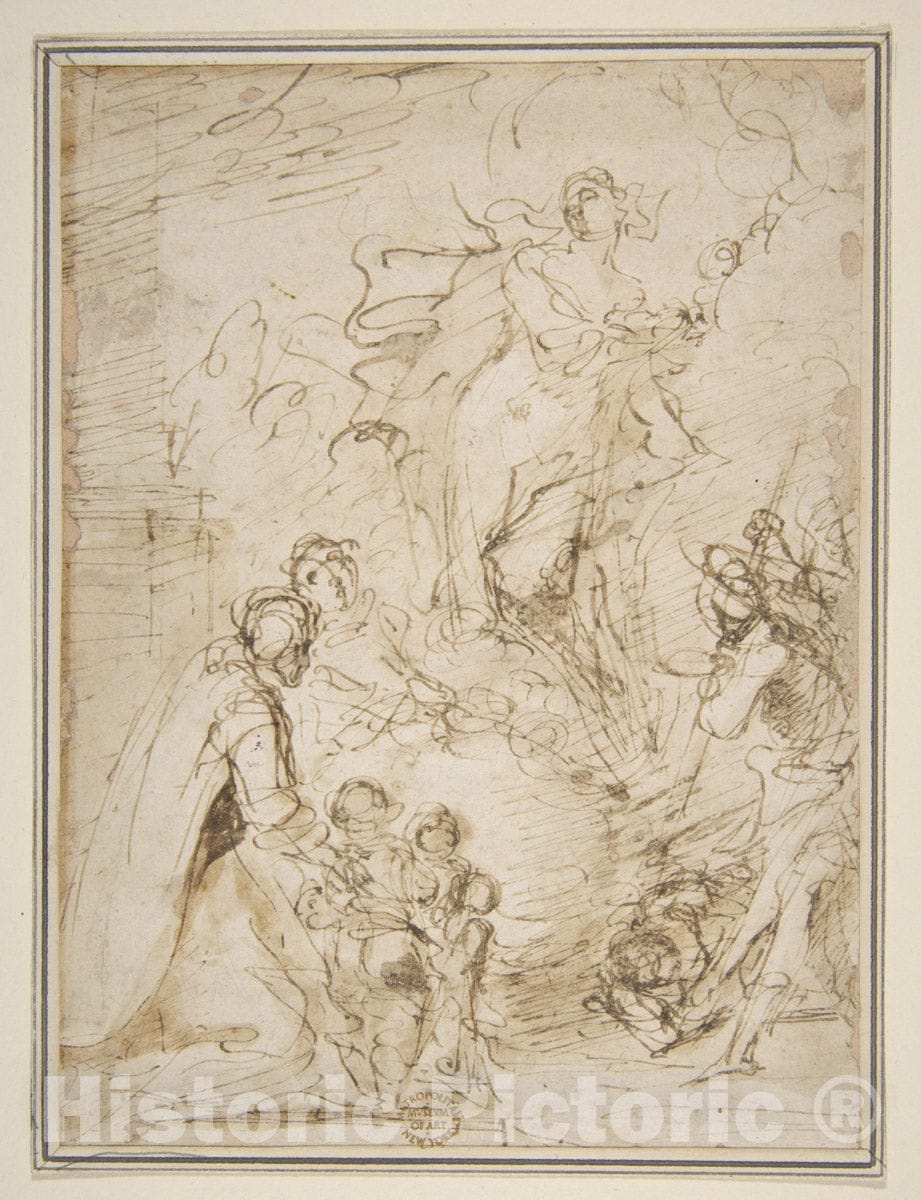 Art Print : Salvator Rosa - an Apparition : Vintage Wall Art