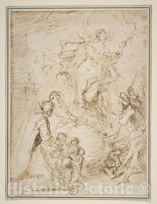 Art Print : Salvator Rosa - an Apparition : Vintage Wall Art