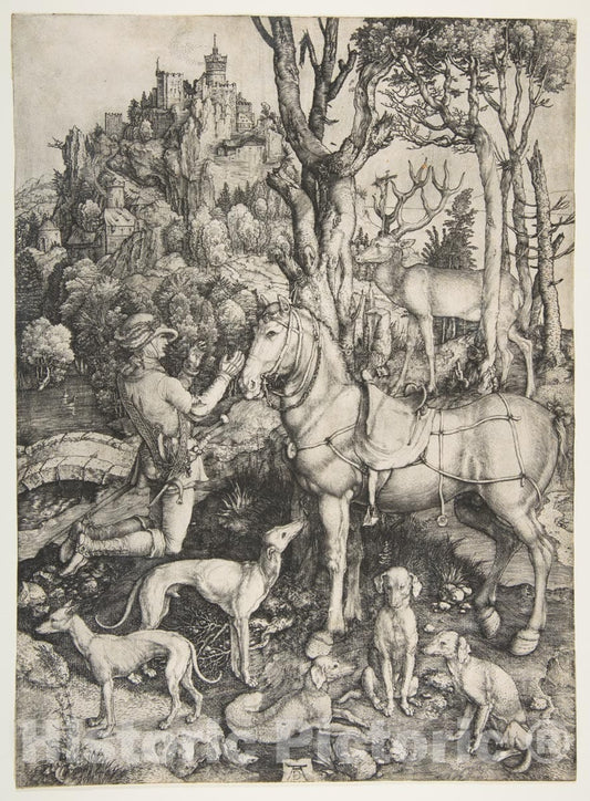 Art Print : Albrecht Dürer - Saint Eustace 2 : Vintage Wall Art