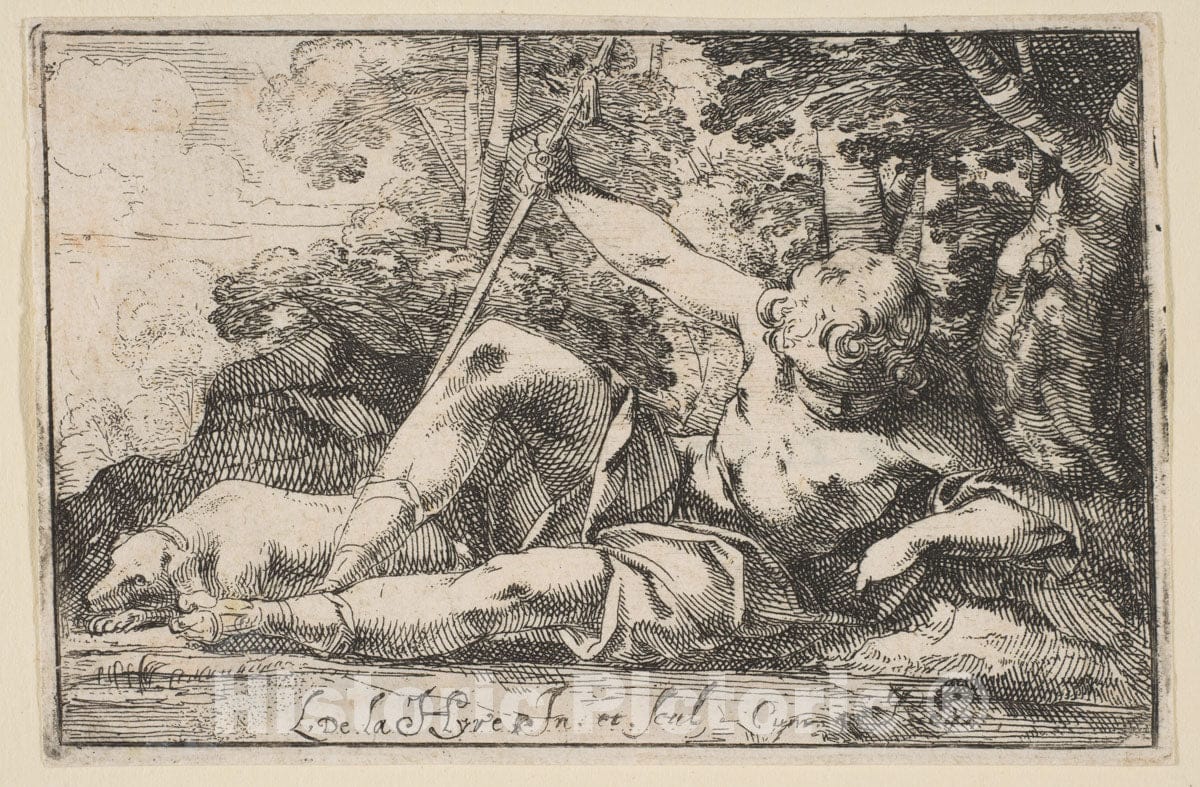 Art Print : Laurent de La Hyre - Narcissus : Vintage Wall Art