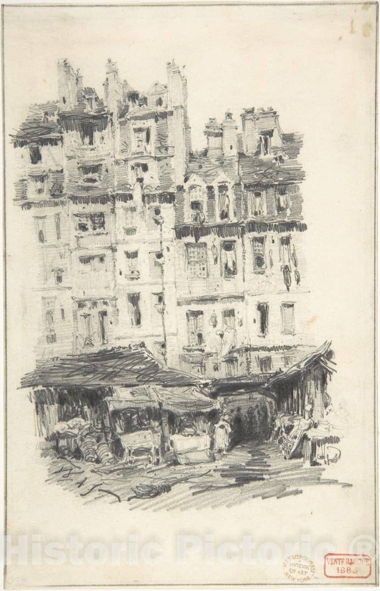 Art Print : Charles Bargue - Houses : Vintage Wall Art