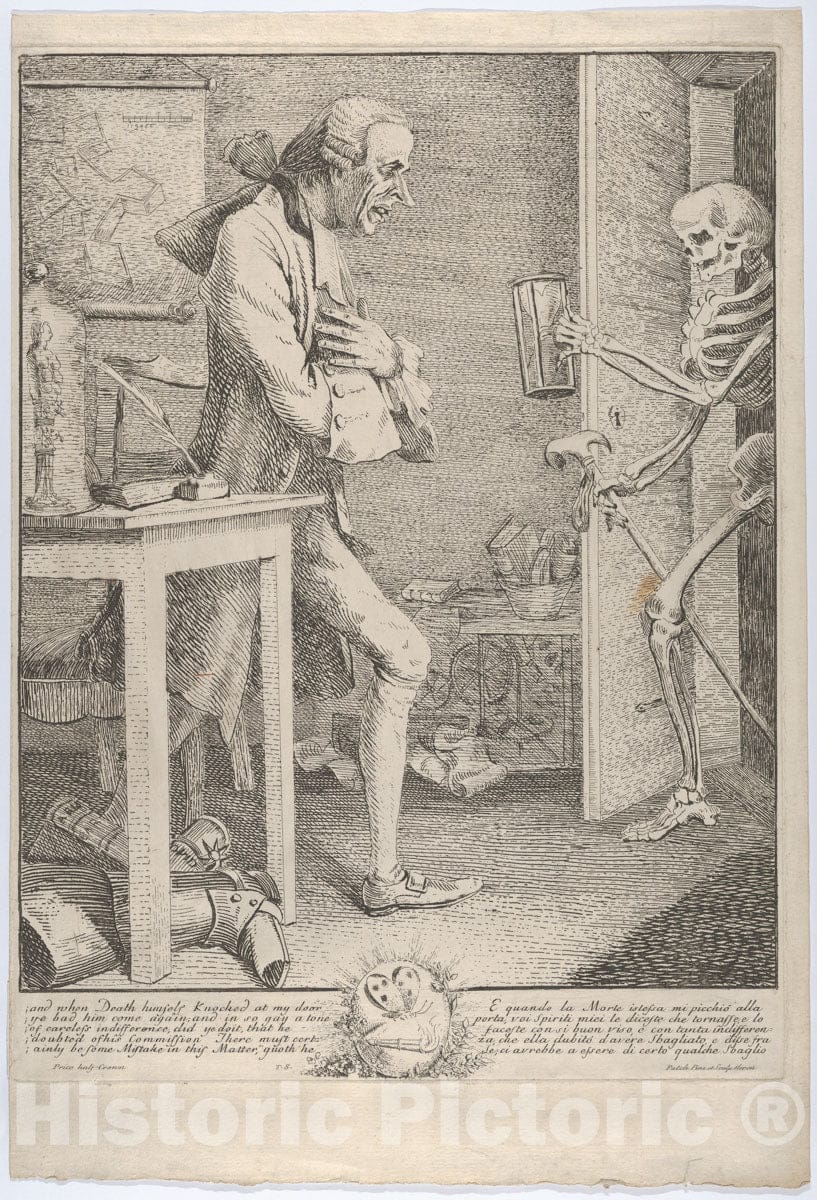 Art Print : Thomas Patch - Laurence Sterne, Alias Tristram Shandy:and When Death Himself Knocked at My Door : Vintage Wall Art