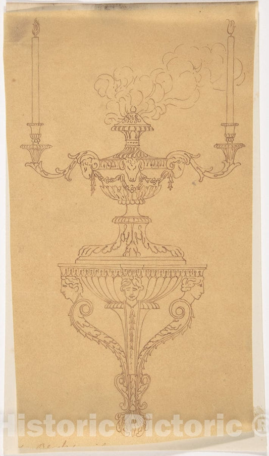 Art Print : British, 19th Century - Classical Incense Burner : Vintage Wall Art
