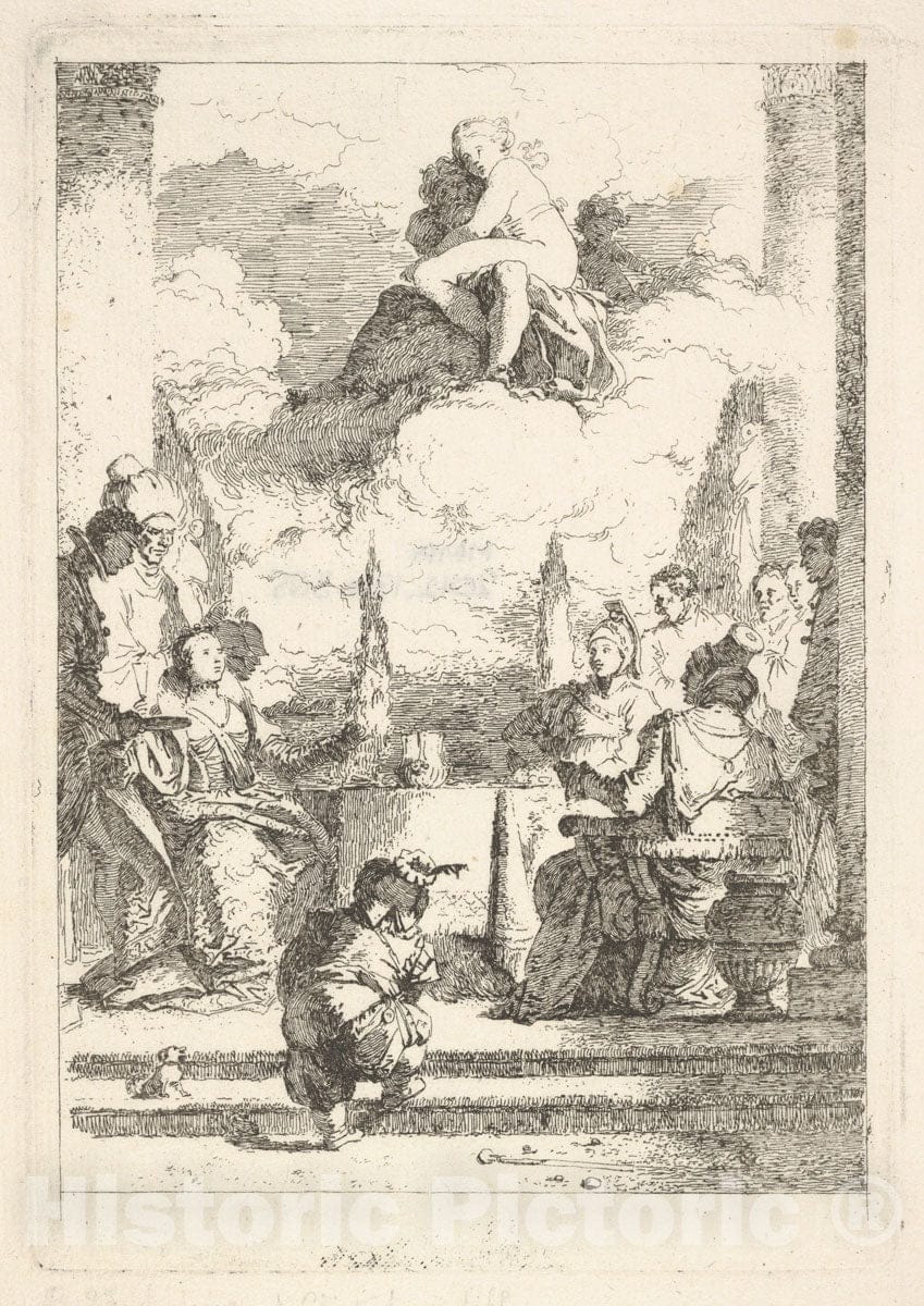 Art Print : Jean Honoré Fragonard - The Banquet of Anthony and Cleopatra 2 : Vintage Wall Art