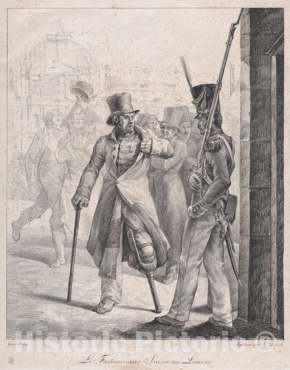 Art Print : Théodore Gericault - The Swiss Sentry at The Louvre : Vintage Wall Art
