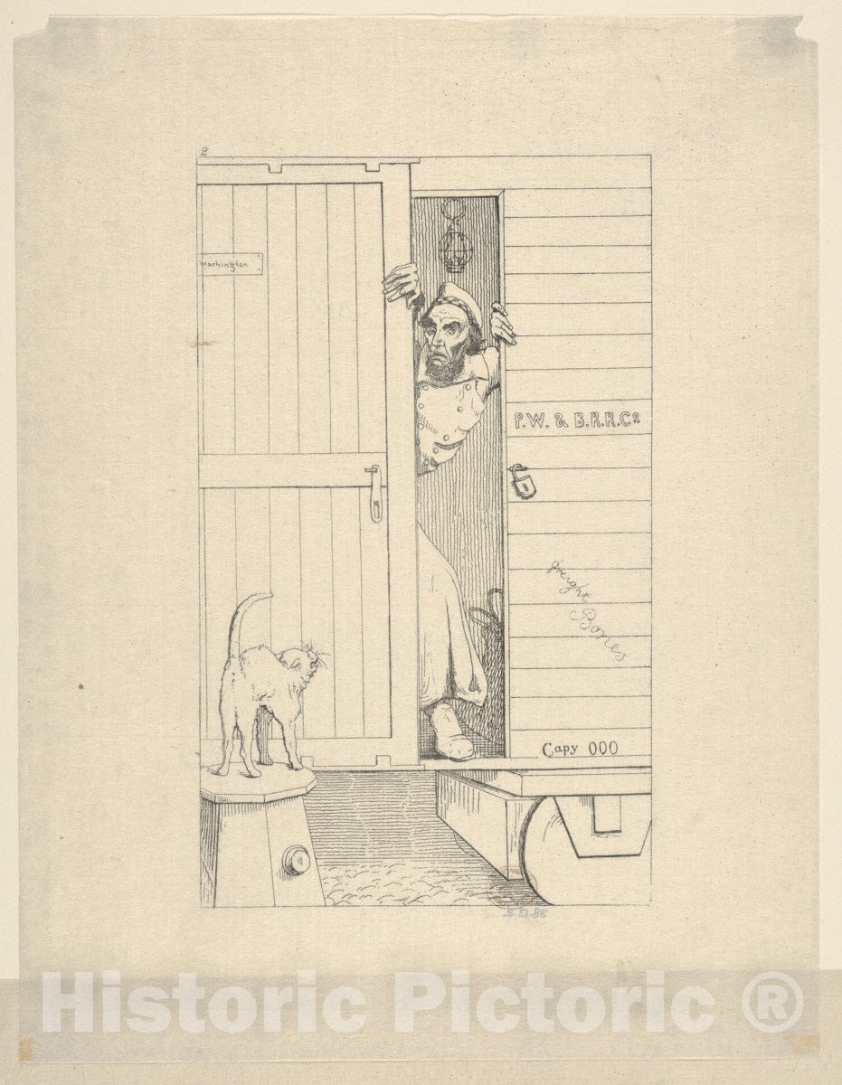 Art Print : Adalbert John Volck - Passage Through Baltimore (from Confederate War Etchings) : Vintage Wall Art