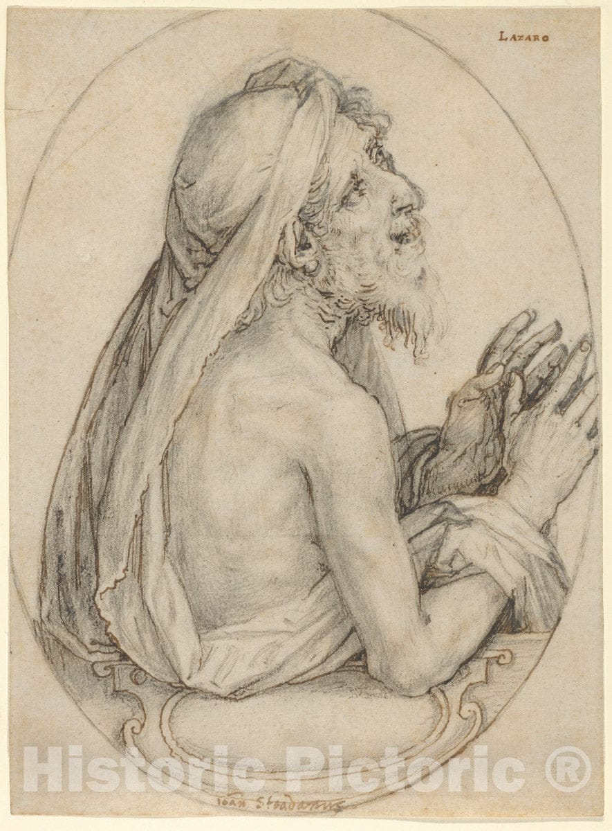 Art Print : Jan Van der Straet, Called Stradanus - Lazarus : Vintage Wall Art