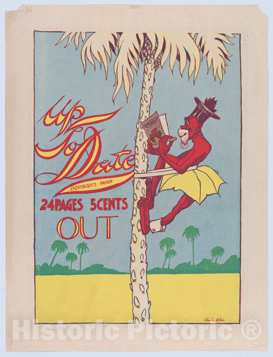 Art Print : Charles Arthur Cox - Update Out, Everybody's Paper : Vintage Wall Art