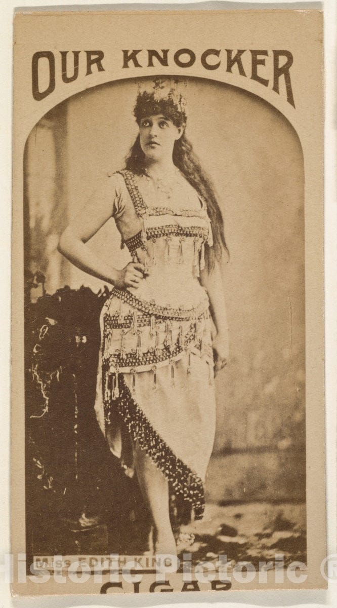 Photo Print : Miss Edith King, from The Actresses Series (N665) Promoting Our Knocker Cigars : Vintage Wall Art