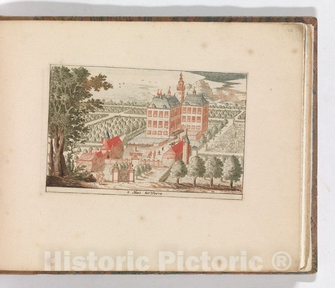 Art Print : Carel Allard - ' 't Huis TER Werve', in: Tooneel Der Voornaamste Nederlands Huizen, En Lust Hoven, Naar T Leven Afgebeeld : Vintage Wall Art