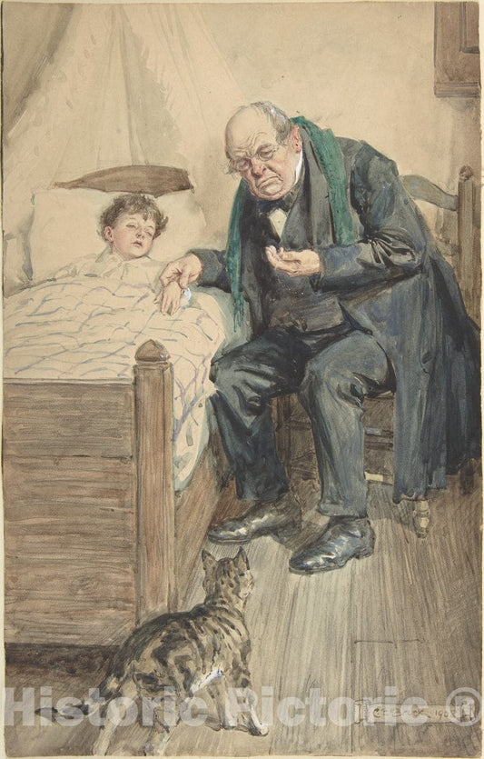 Art Print : Charles Edmund Brock - Illustration for Little Peter: A Christmas Morality for Children of Any Age - 424411 : Vintage Wall Art