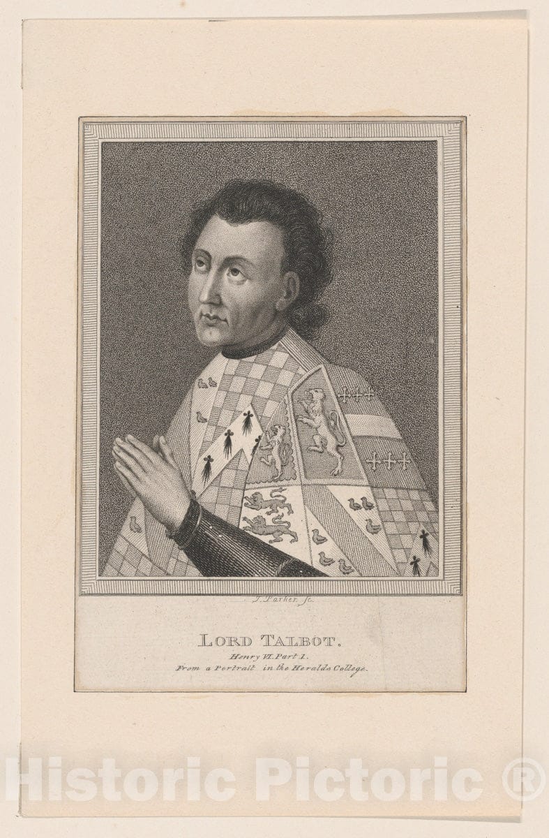Art Print : James Parker - John Talbot, 1st Earl of Shrewsbury and 1st Earl of Waterford : Vintage Wall Art