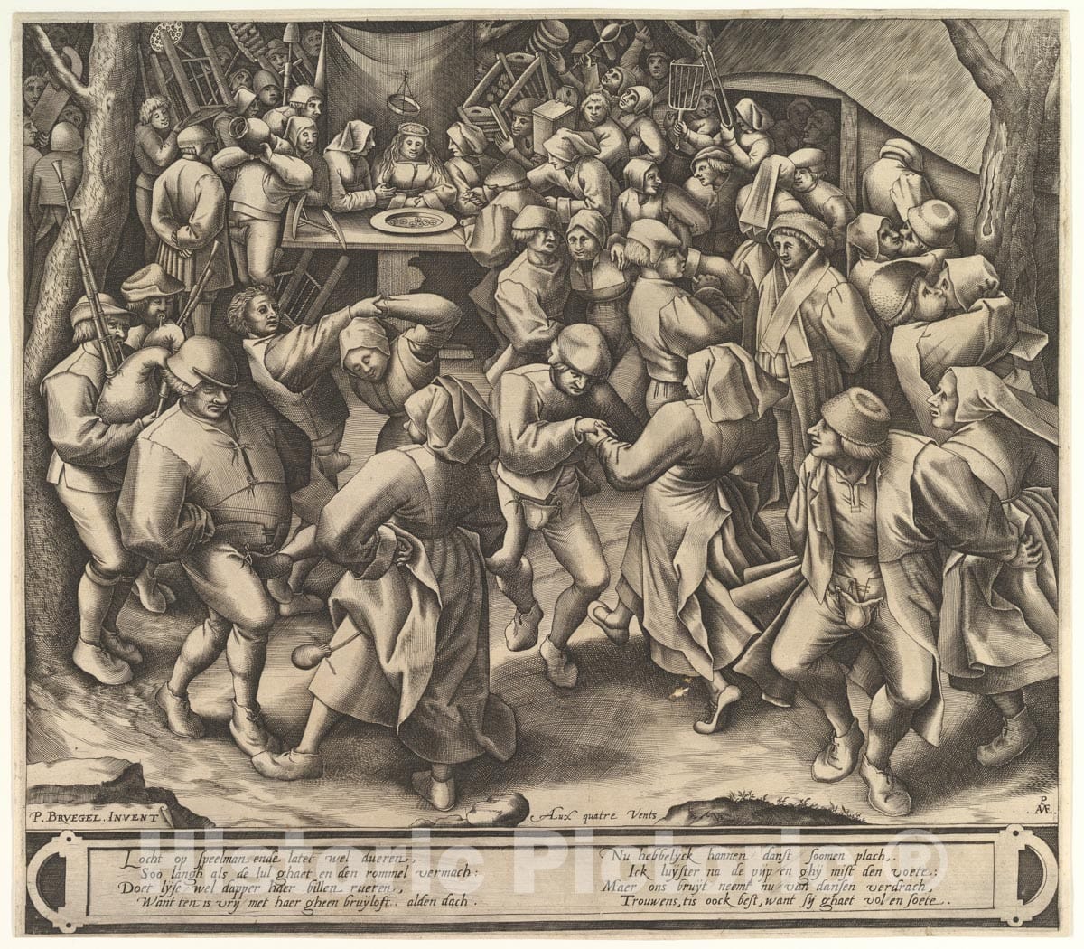 Art Print : Pieter Van der Heyden - The Peasant Wedding Dance : Vintage Wall Art