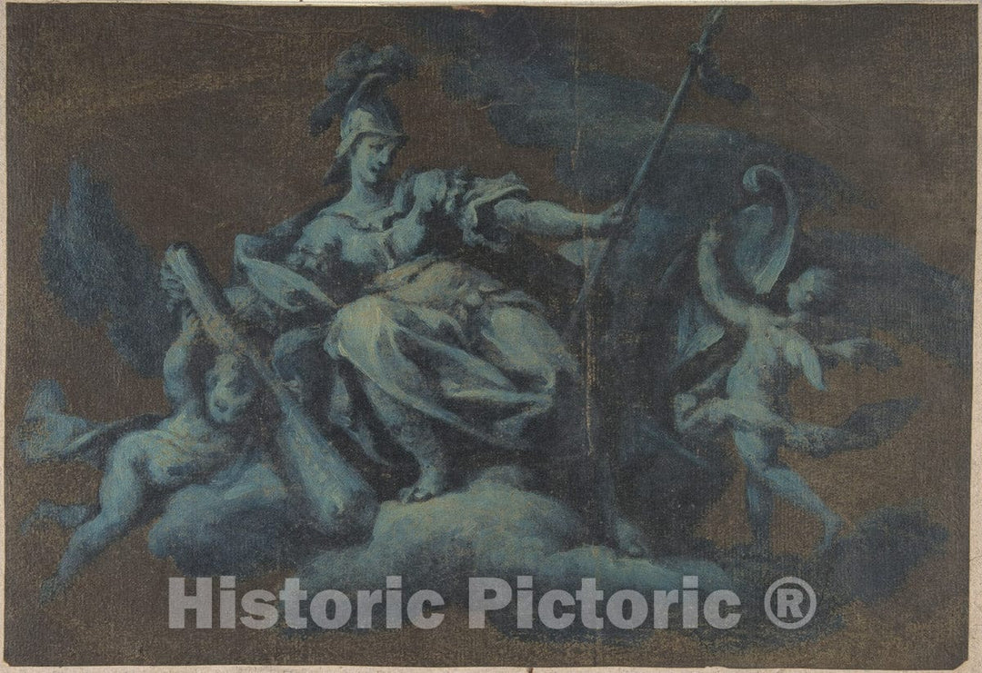 Art Print : Italian, First Half of The 18th Century - Allegorical Figure of Force : Vintage Wall Art