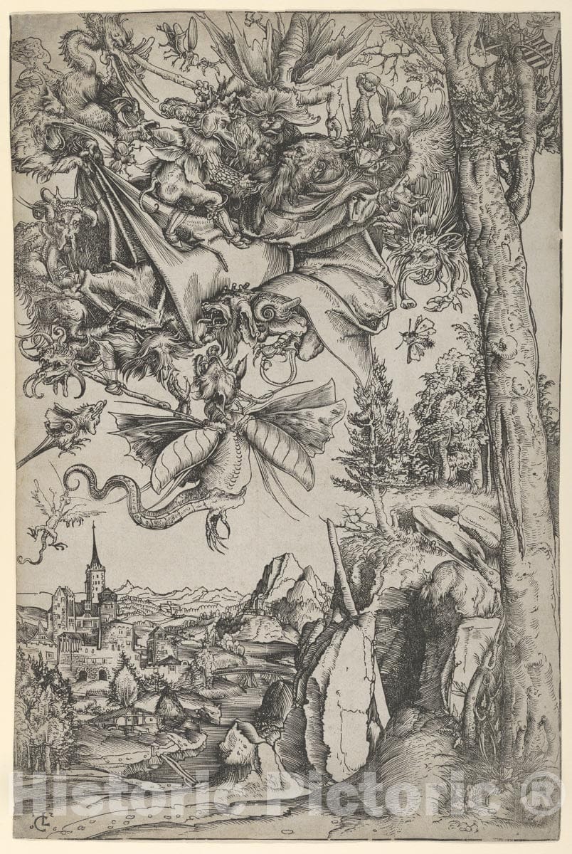Art Print : Lucas Cranach The Elder - The Temptation of St. Anthony : Vintage Wall Art