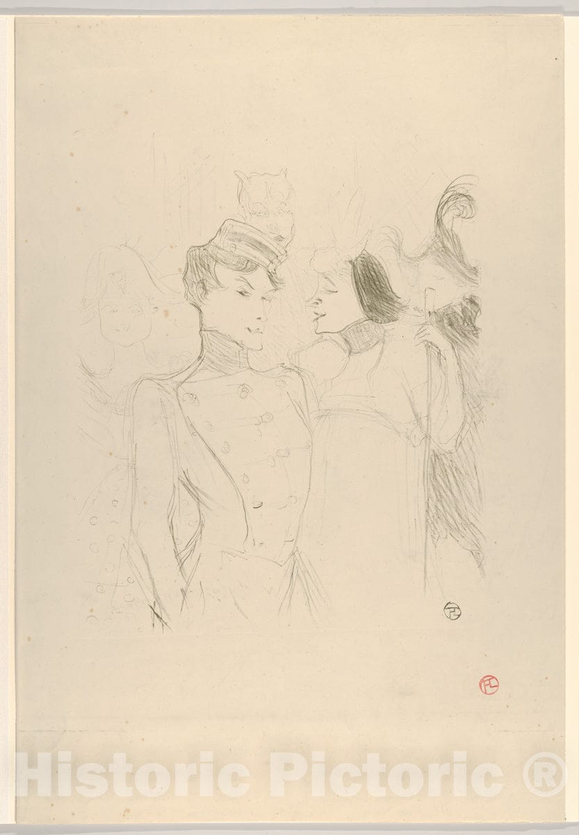 Art Print : Henri de Toulouse-Lautrec - Marcelle Lender and Eva Lavalliére in a Revue at The Variétés : Vintage Wall Art