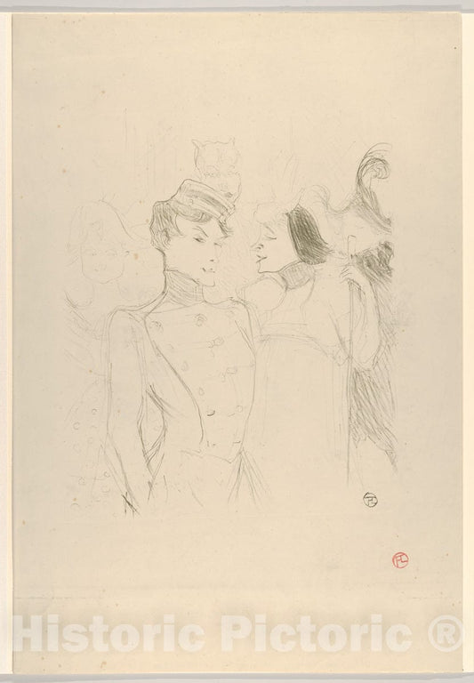 Art Print : Henri de Toulouse-Lautrec - Marcelle Lender and Eva Lavalliére in a Revue at The Variétés : Vintage Wall Art