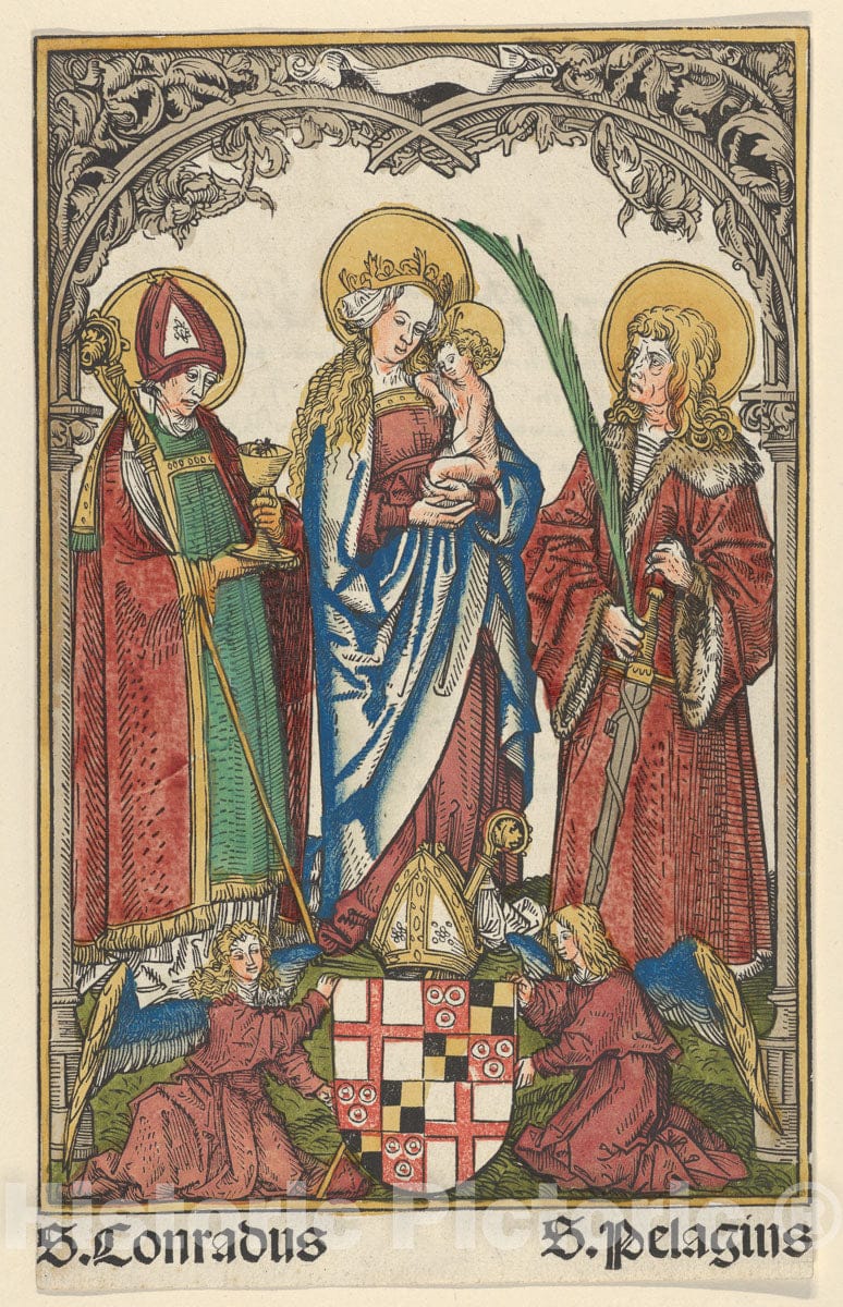 Art Print : Hans Burgkmair - Virgin and Child with The Patron Saints of Constance : Vintage Wall Art