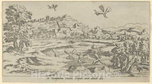 Art Print : Léon Davent - at Nympharum Hecates Scapulis Timor Addidit Alas : Vintage Wall Art