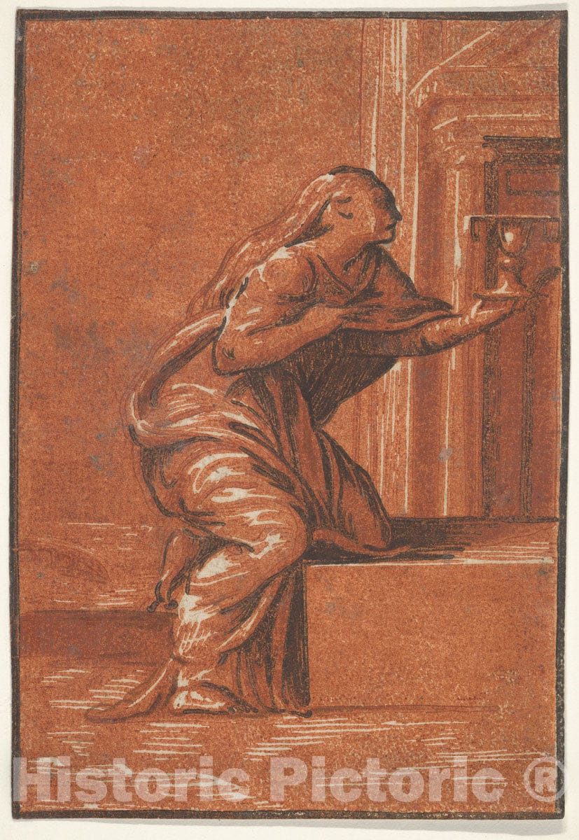 Art Print : Anonymous, Italian, 16th Century - Faith (After Parmigianino) : Vintage Wall Art