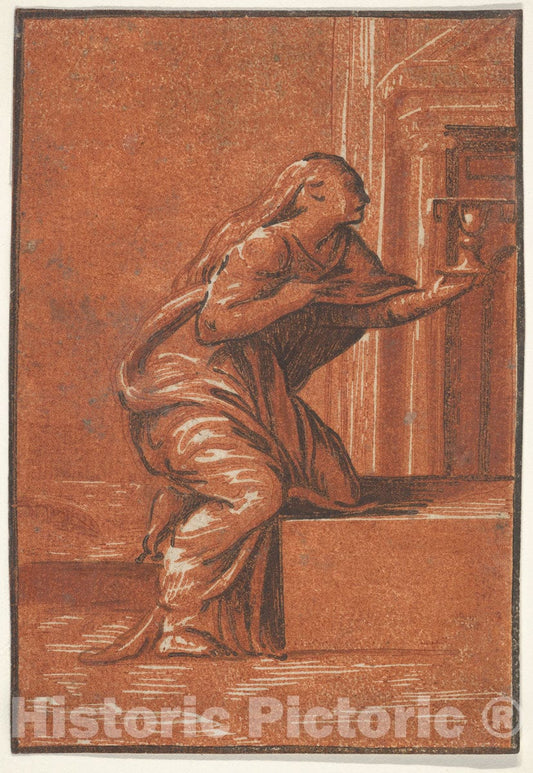 Art Print : Anonymous, Italian, 16th Century - Faith (After Parmigianino) : Vintage Wall Art