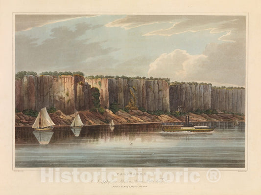 Art Print : John Hill - The Palisades (No. 19 of The Hudson River Portfolio) : Vintage Wall Art