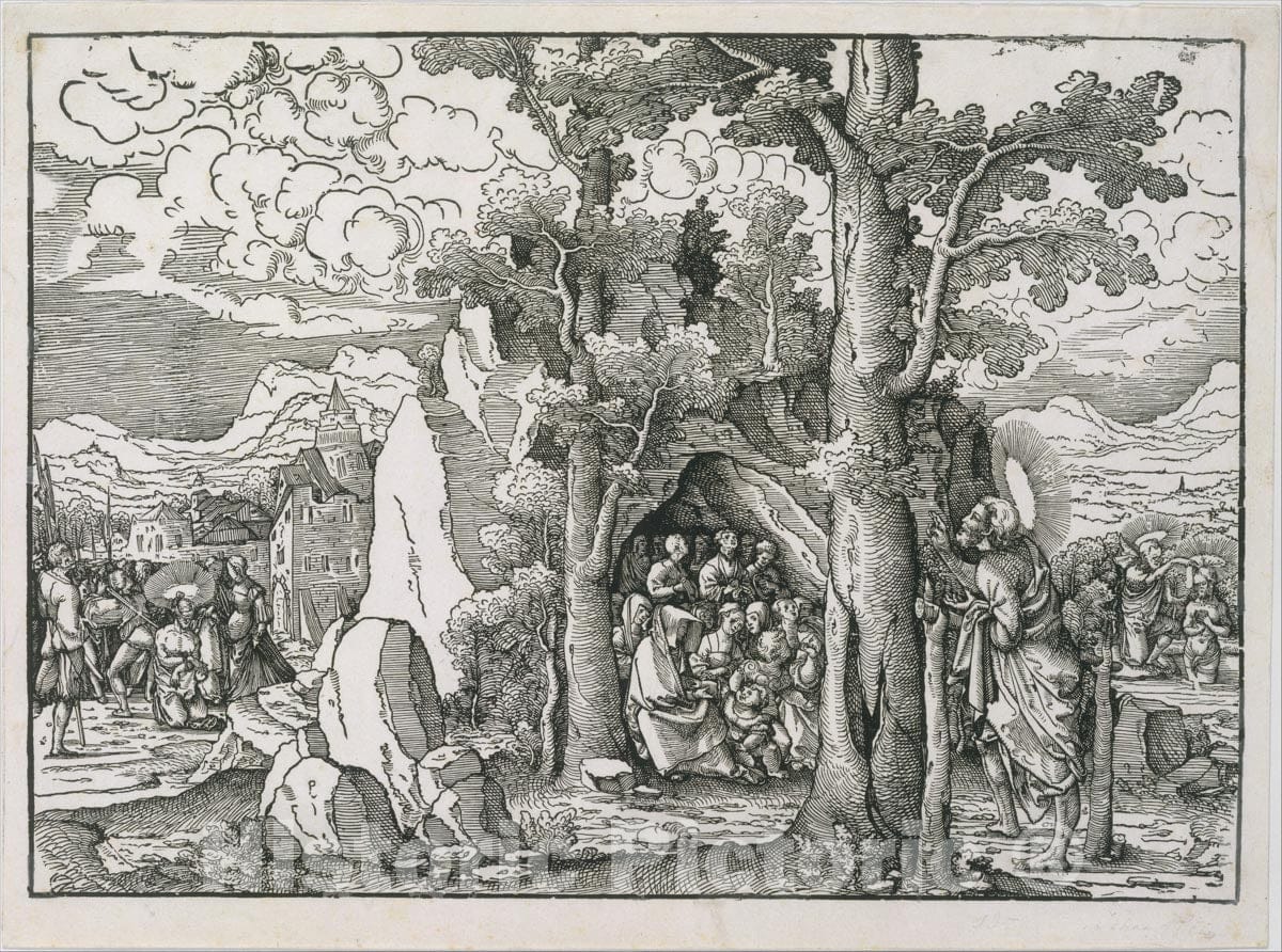 Art Print : Frans Crabbe Van Espleghem - Scenes from The Life of Saint John The Baptist : Vintage Wall Art