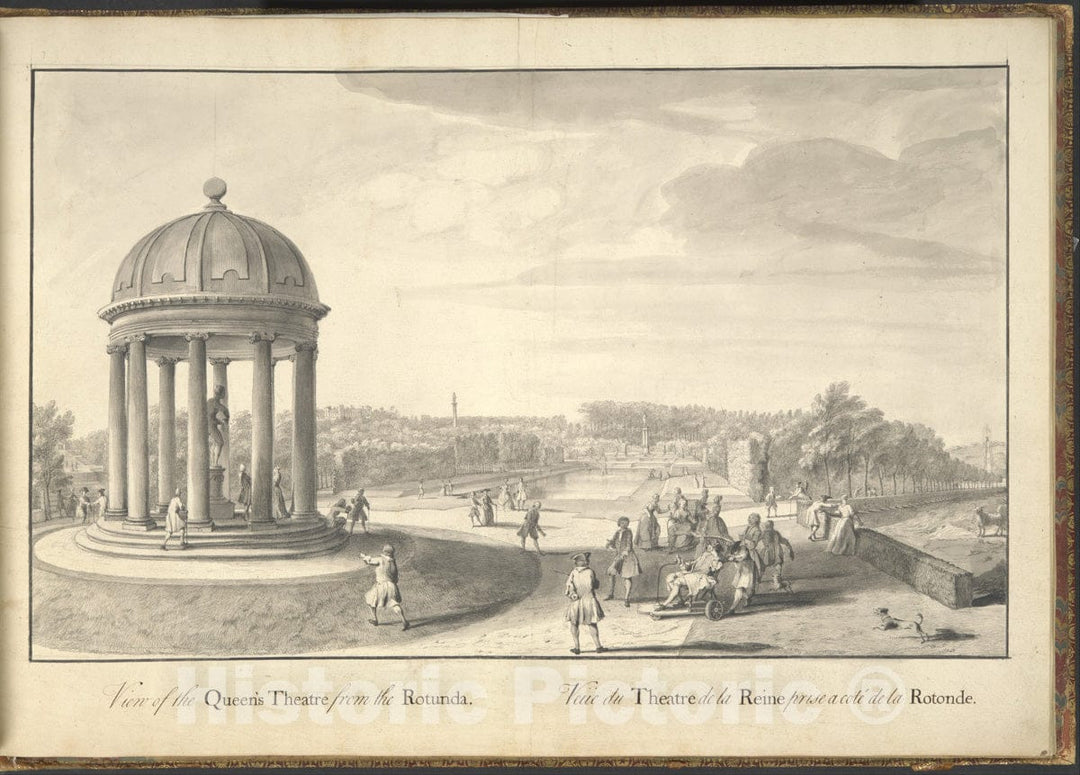 Art Print : Jacques Rigaud - A General Plan and Prospective of Lord Viscount Cobham's Gardens at Stowe : Vintage Wall Art