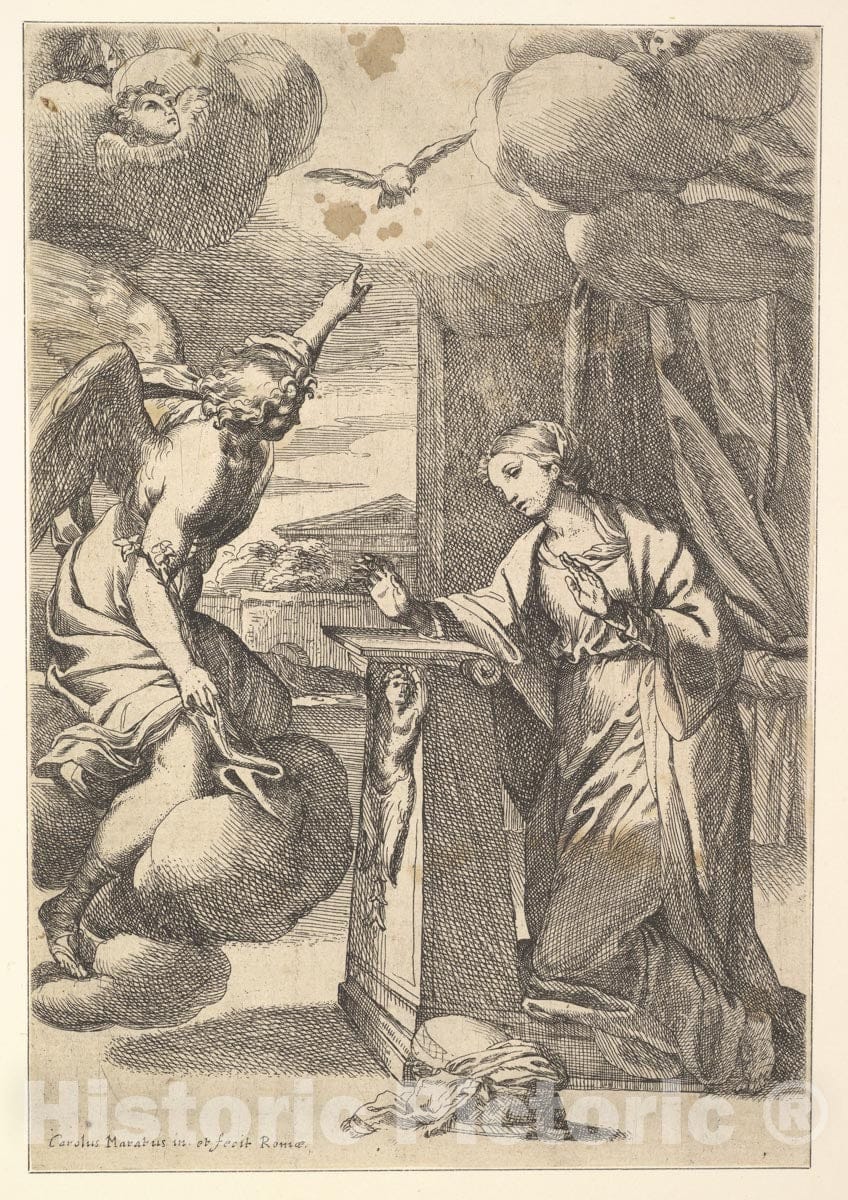 Art Print : Carlo Maratti - The Annunciation 2 : Vintage Wall Art