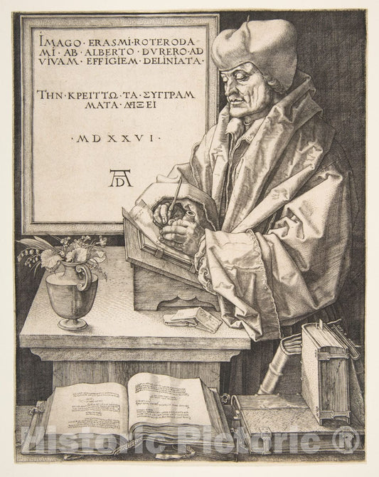 Art Print : Albrecht Dürer - Erasmus of Rotterdam : Vintage Wall Art